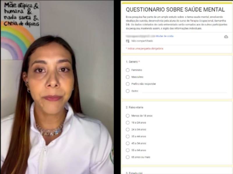 Estudante de Terapia Ocupacional realiza pesquisa de campo relacionada a saúde mental em Paraguaçu
