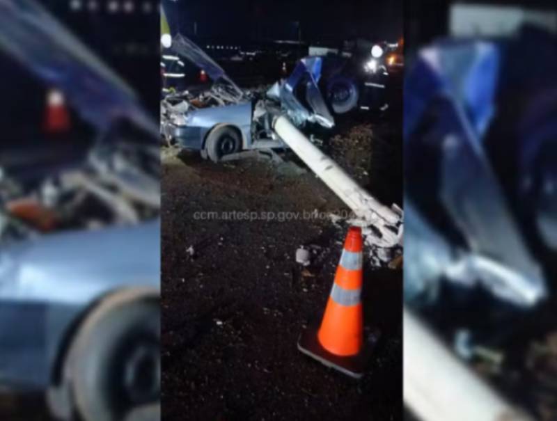 Motorista morre após perder o controle do carro e bater contra poste na Raposo Tavares em Ourinhos