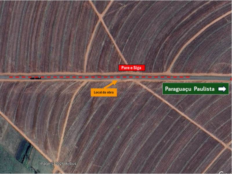 Vicinal em Paraguaçu Paulista tem Pare e Siga nesta terça