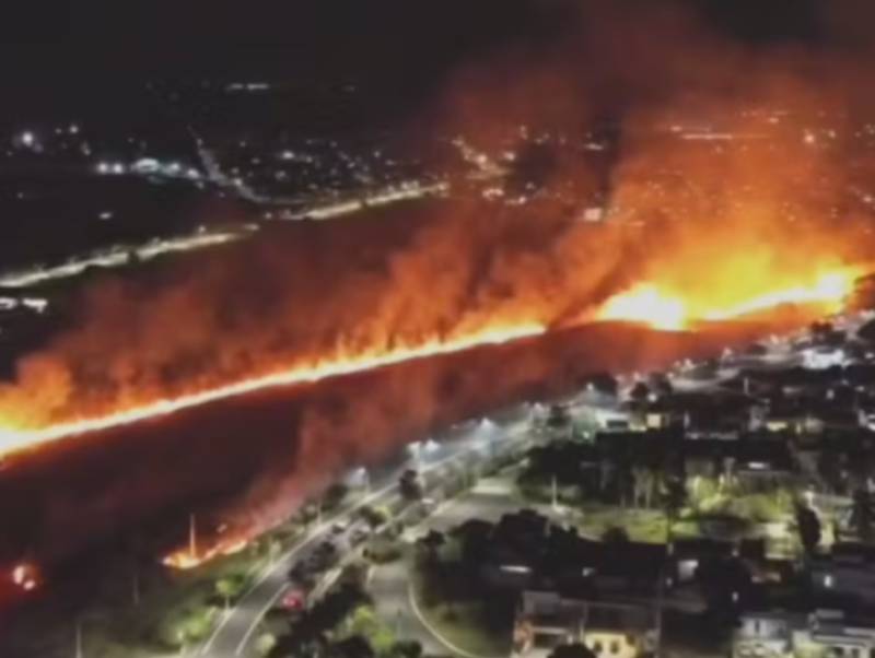 Incêndio de grandes proporções atinge área de mais de 7 campos de futebol em Ourinhos
