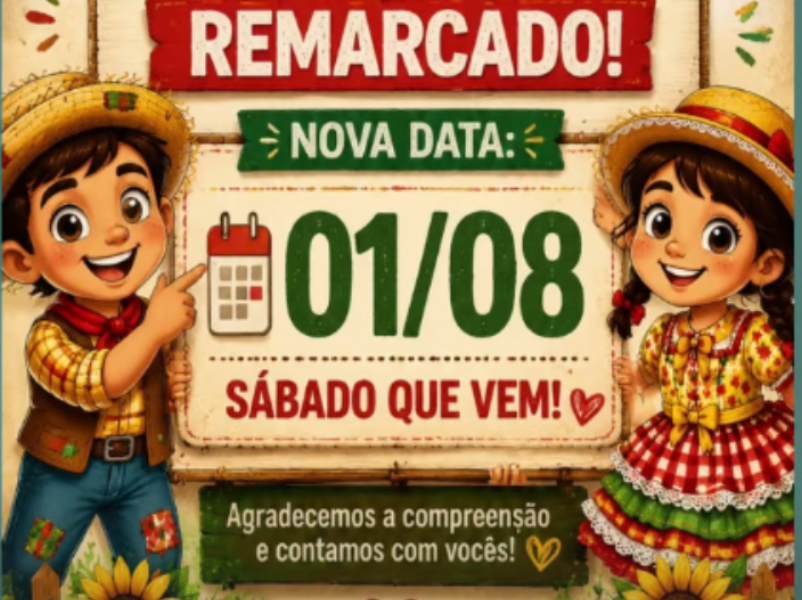 3º Arraiá do Ponto de Cultura é remarcado para o próximo sábado, dia 1º