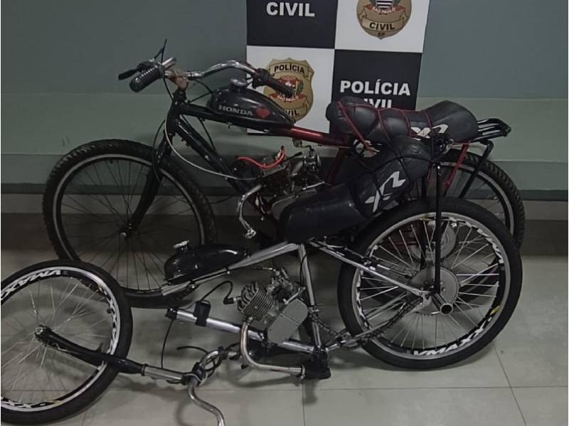 Polícia Civil recupera bicicletas motorizadas furtadas de galpão da Prefeitura em Pirapozinho