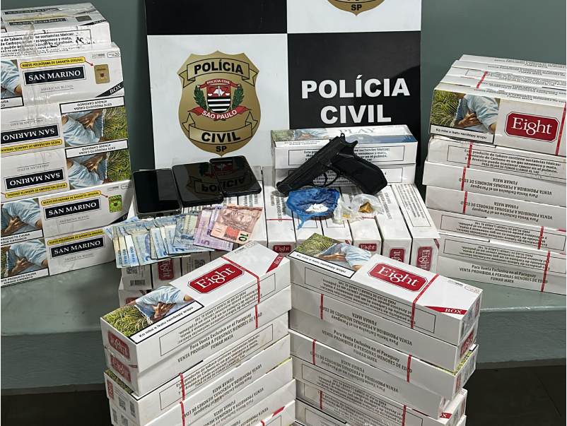 Polícia Civil prende homem por tráfico de drogas e apreende cigarros, em Pirapozinho