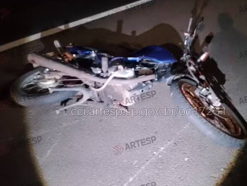 O motociclista e a garupa morreram atropelados após acidente em São Manuel