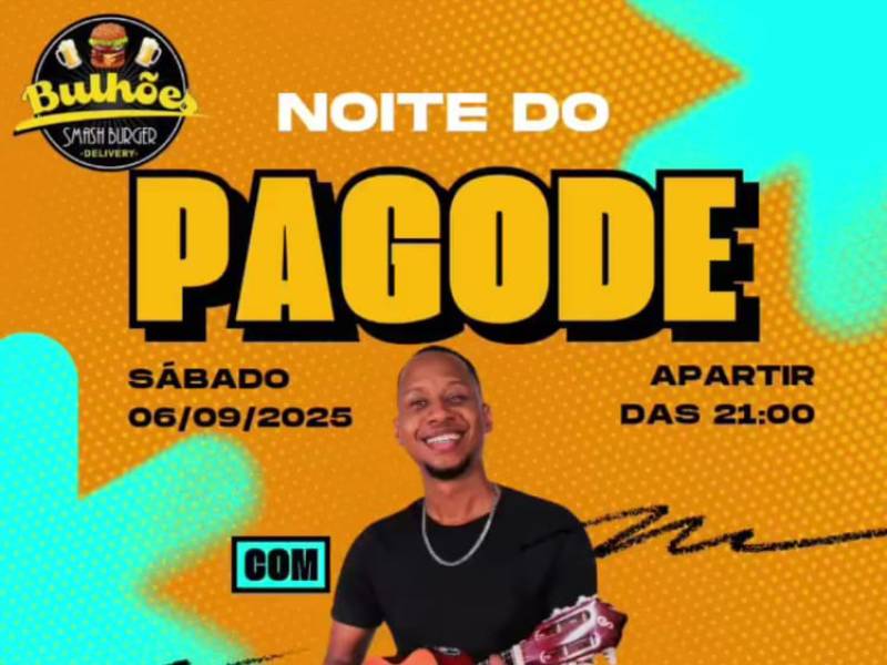 Neste sábado tem Noite do Pagode com Markinho Black no Bulhões Smash Burger