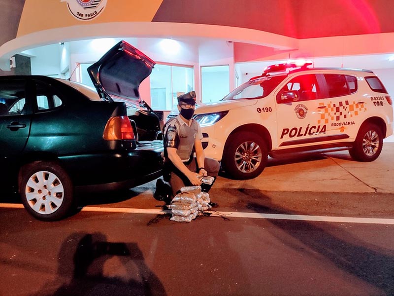 Motorista é preso após ser flagrado com 19 tabletes de skunk em Florínea