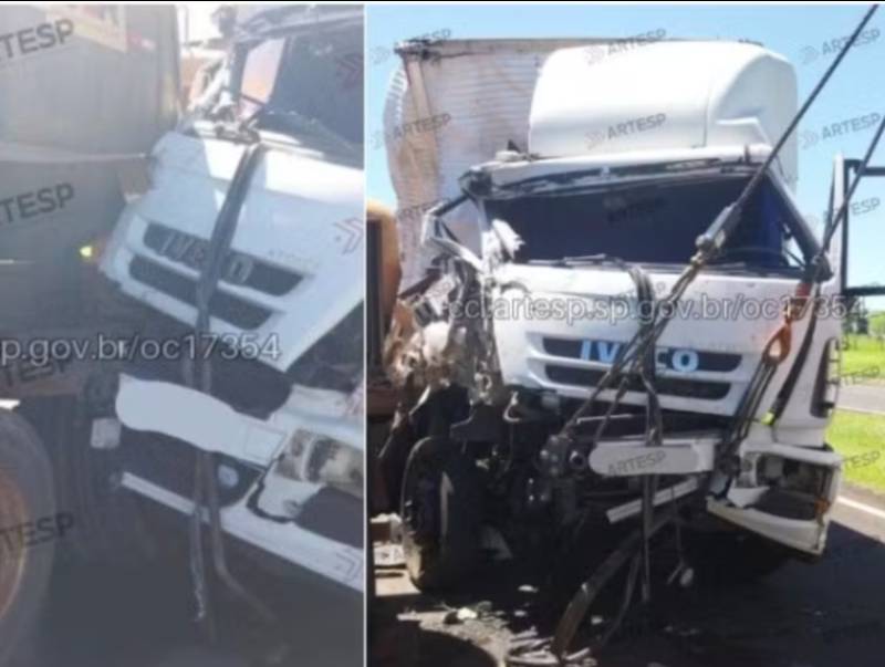 Acidente entre carreta e caminhão interdita rodovia em Rancharia