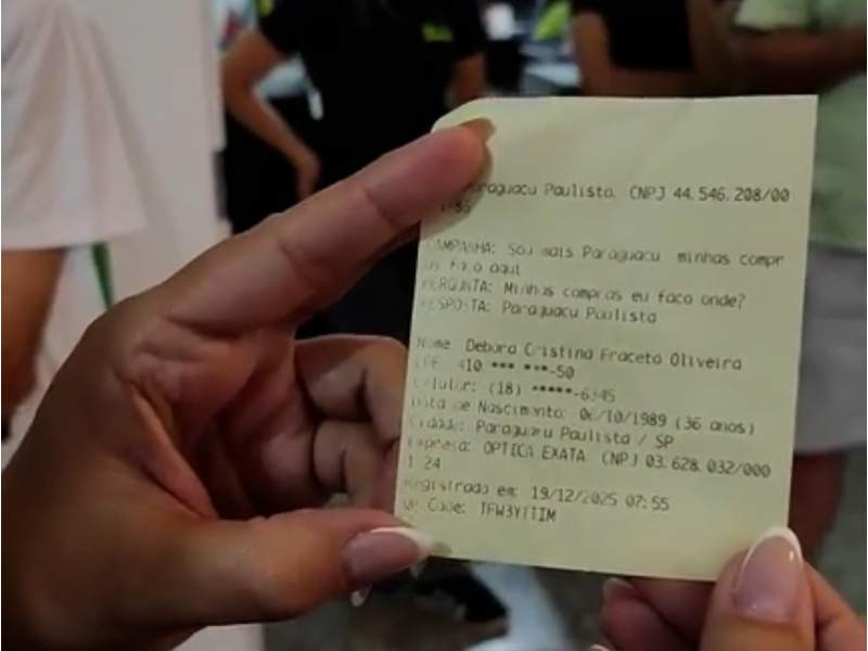 Associação Comercial realiza sorteio de R$10 mil na Campanha de Natal Sou Mais Paraguaçu