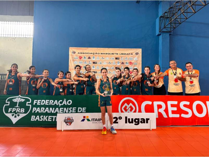 Equipe Sub 13 da Associação de Basquete Paraguaçu conquista medalha de prata na Taça Paraná
