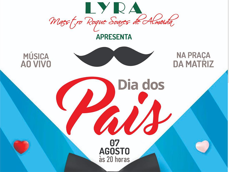 Sábado tem música na praça em homenagem ao Dia dos Pais