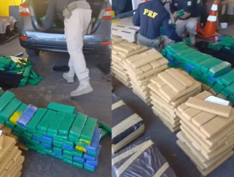 PRF apreende 640 kg de maconha na SP-333 e prende dois homens em Marília