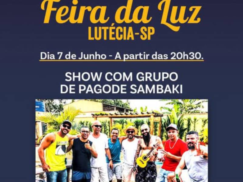 Grupo de Pagode Sambaki agita a Feira da Luz em Lutécia neste sábado, 7