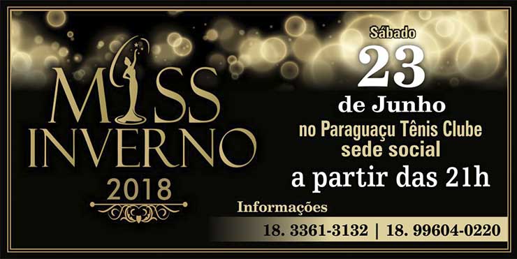 Miss Inverno 2018 terá a participação de 18 candidatas