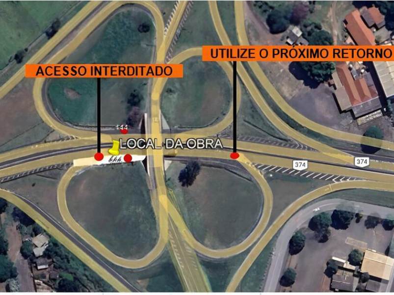 Manutenção de defensas interdita alças de viaduto na SP-270, em Assis