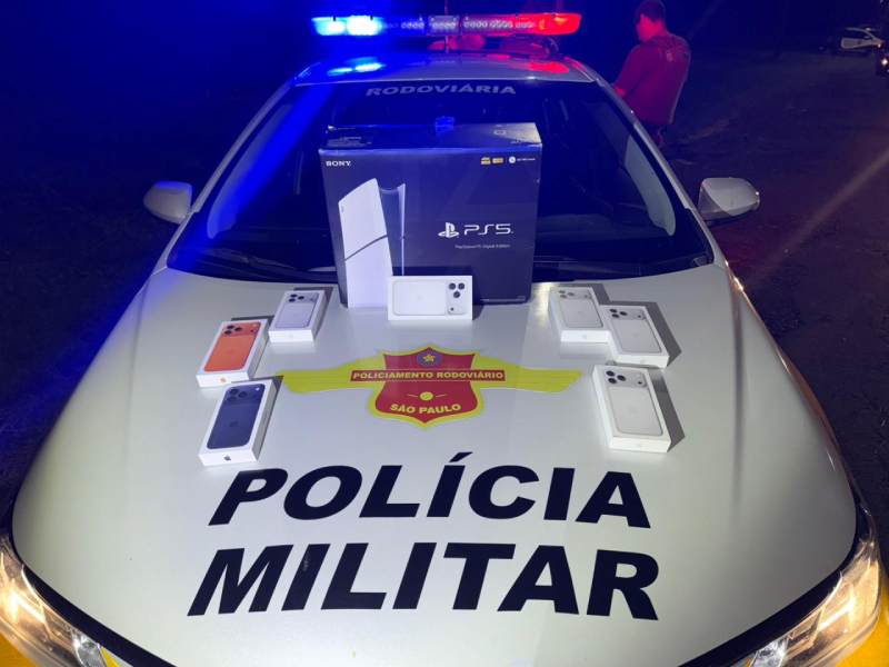 Polícia Rodoviário apreende eletrônicos contrabandeados em Santa Cruz do Rio Pardo