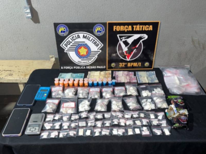 Homem é preso com grande variedade de drogas e apetrechos do tráfico em Assis
