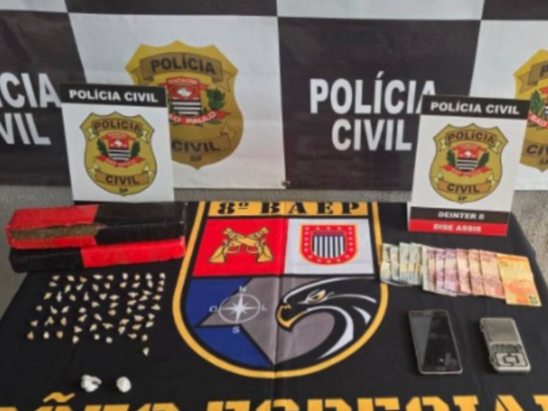 Polícias Civil e Militar realizam ação de combate ao tráfico de drogas em Assis