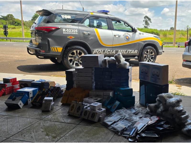 Equipe TOR apreende grande quantidade de produtos eletrônicos em Garça