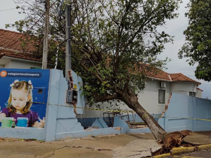 Vendaval causa quedas de árvores e destelhamentos em Quatá