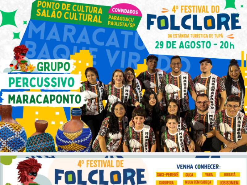 Maracaponto leva o Maracatu de Baque Virado ao 4º Festival do Folclore de Tupã
