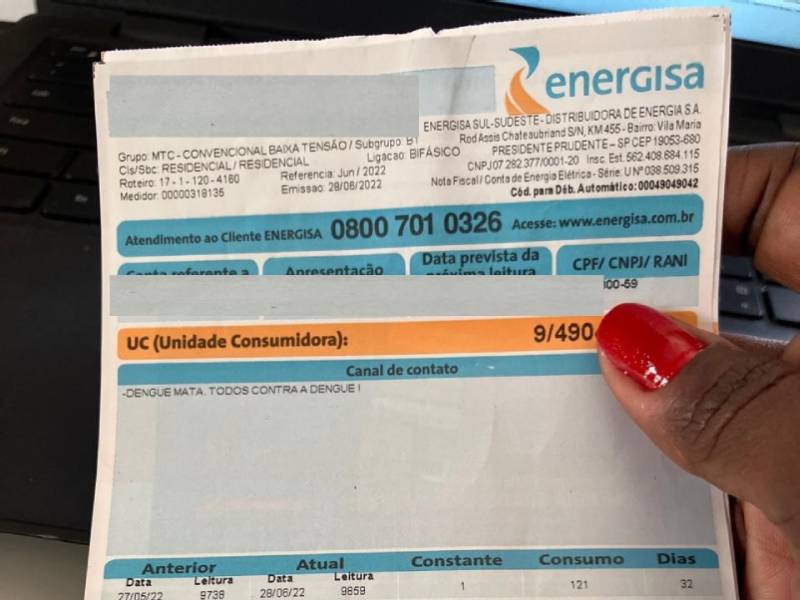 Número da unidade consumidora na conta de luz será atualizado em janeiro