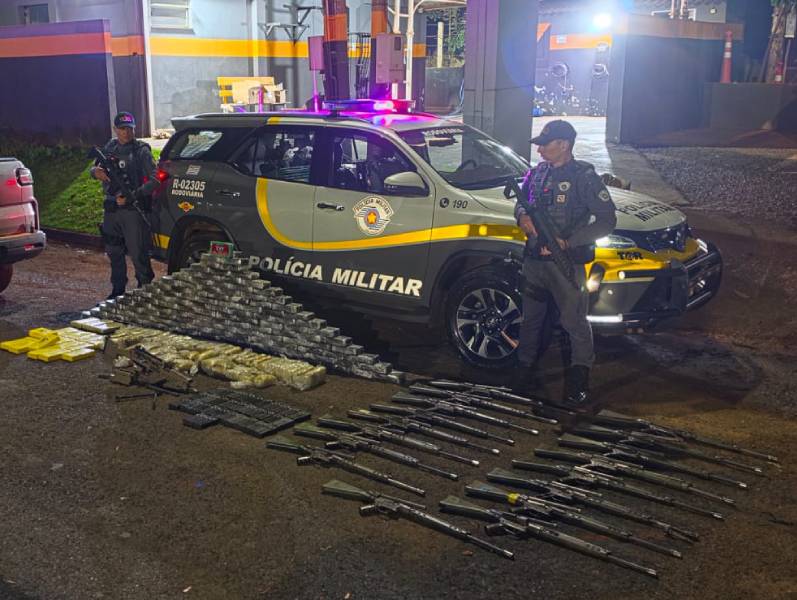 Polícia Rodoviária apreende grande quantidade de drogas e fuzis em Ourinhos