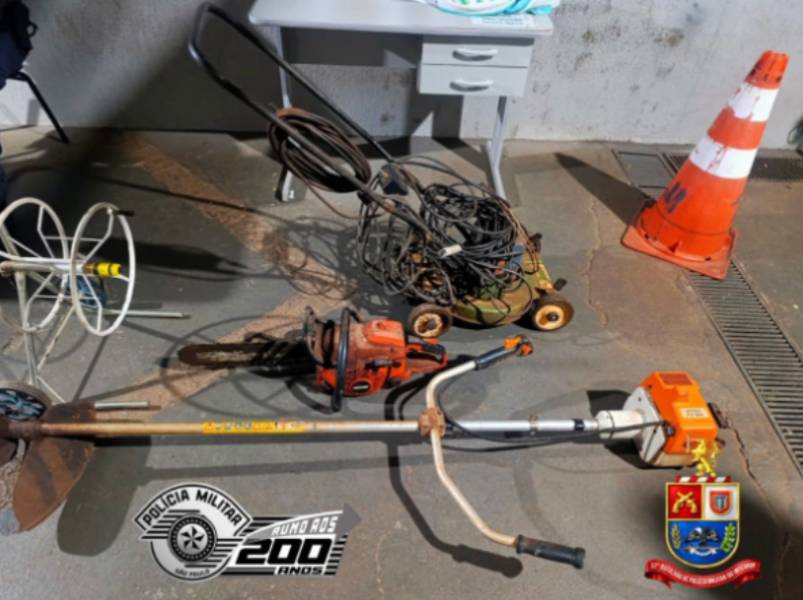 Polícia Militar localiza equipamentos furtados em Palmital.