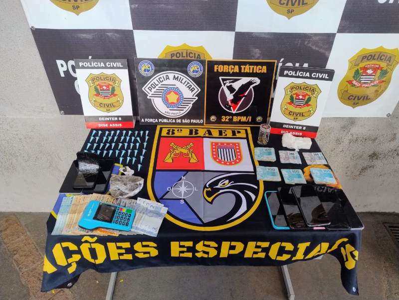 Operação conjunta das polícias Civil e Militar prende dois por tráfico de drogas em Assis