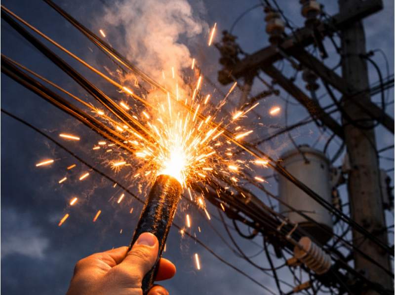 Energisa alerta para os riscos de soltar fogos de artifício próximo à rede elétrica