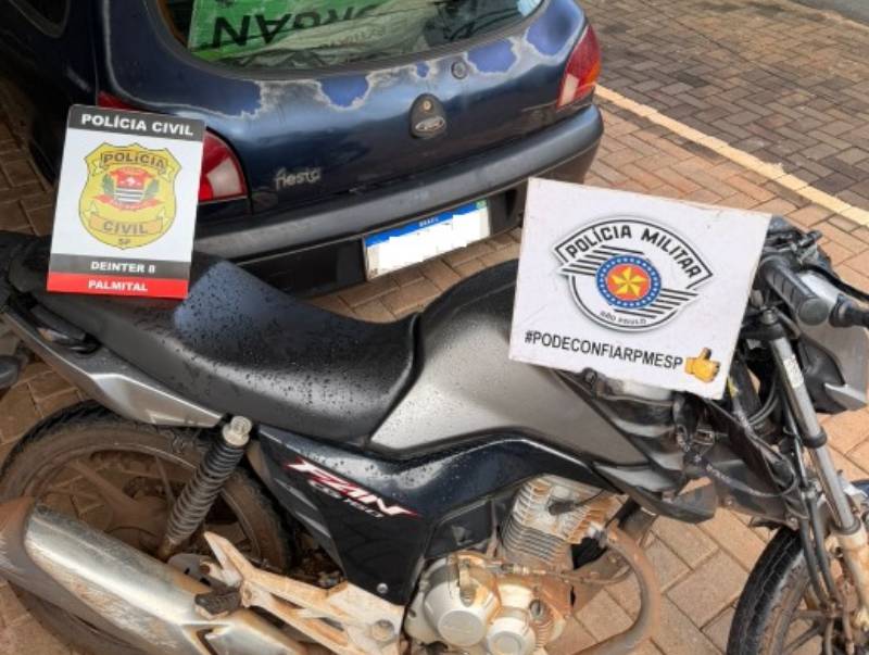 Ação conjunta das Polícias Civil e Militar  recupera moto roubada em Palmital