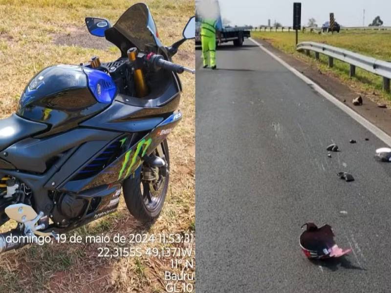 Motociclista morre após bater contra defensa metálica na SP-294 em Bauru