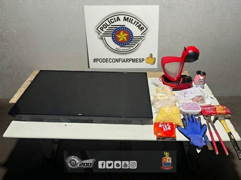 Furto é interrompido pela Polícia Militar e objetos são recuperados em Palmital