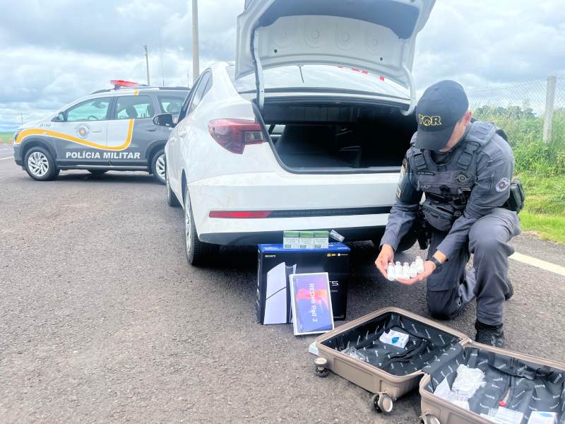 Polícia Rodoviária apreende eletrônicos e anabolizantes contrabandeados em Florínea