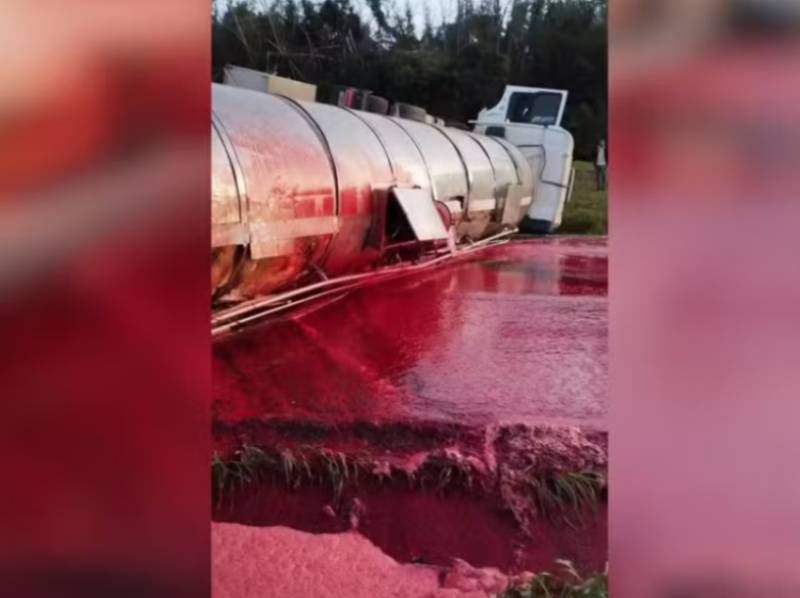 Carreta tomba, espalha sangue bovino na rodovia Rodovia Marechal Rondon em Lençóis Paulista