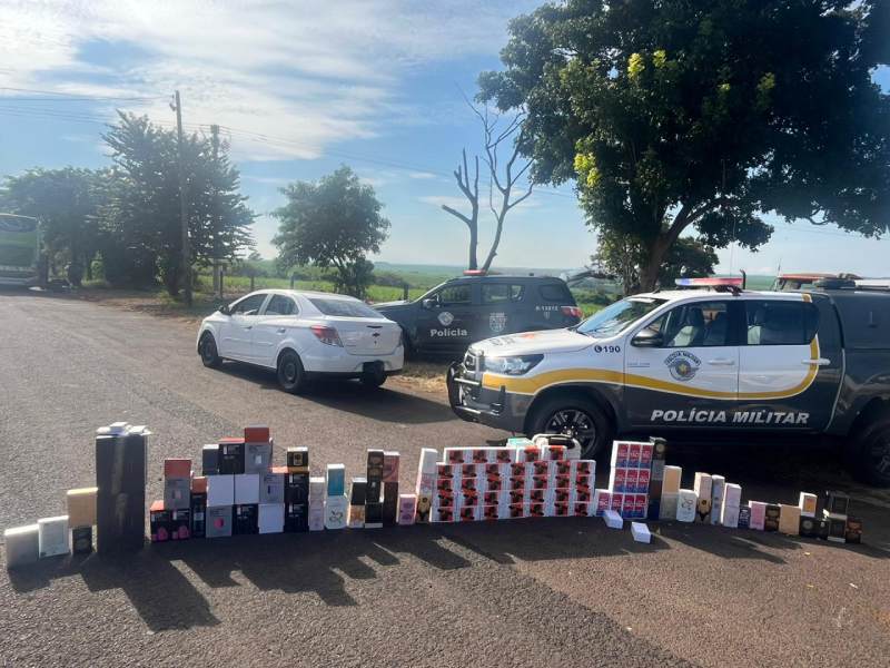 Homem e mulher são flagrados com mais de R$40 mil em produtos do Paraguai em rodovia da região