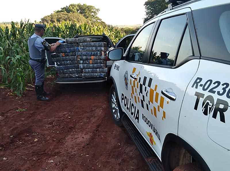 Polícia Rodoviária apreende veículo com mais de 200 kg de maconha em Paraguaçu Paulista