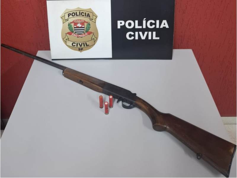 Polícia Civil apreende arma de fogo que homem usou para ameaçar a ex-esposa em Álvares Machado