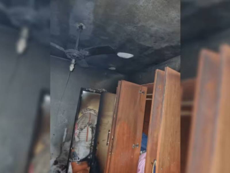 Incêndio atinge quarto de casa em Ourinhos após queda de raio
