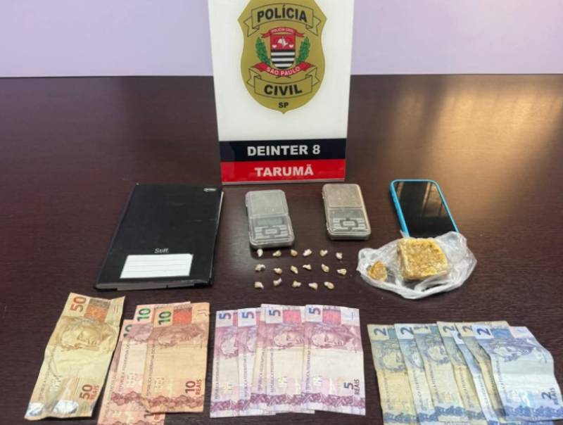 Polícias Civil e Militar prendem suspeito por tráfico em Tarumã
