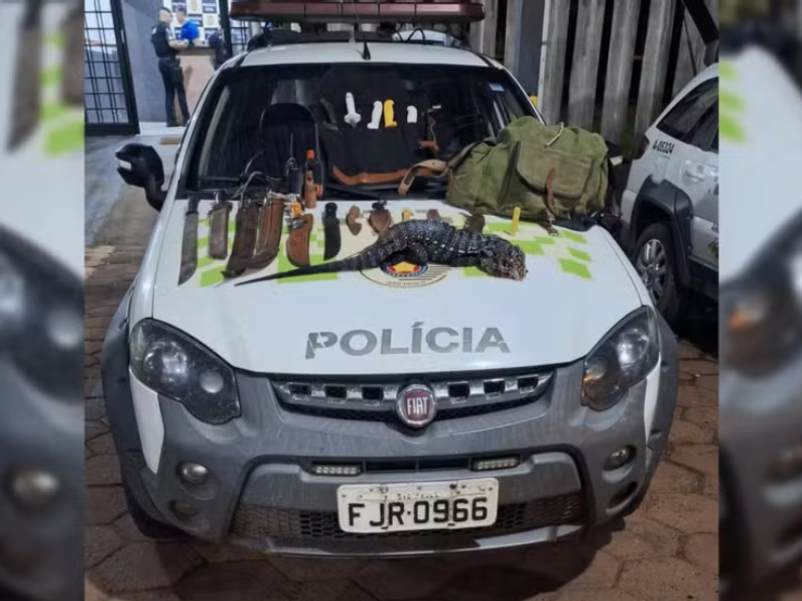 Dupla é multada em R$ 1 mil por caça ilegal e polícia apreende cães e animais mortos em Bofete