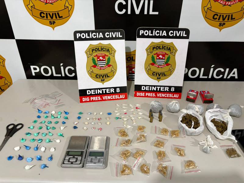 Após monitoramento, Polícia Civil prende casal por tráfico de drogas em Mirante do Paranapanema