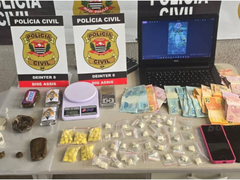 Polícia Civil prende casal investigado por crime de tráfico de drogas em Assis