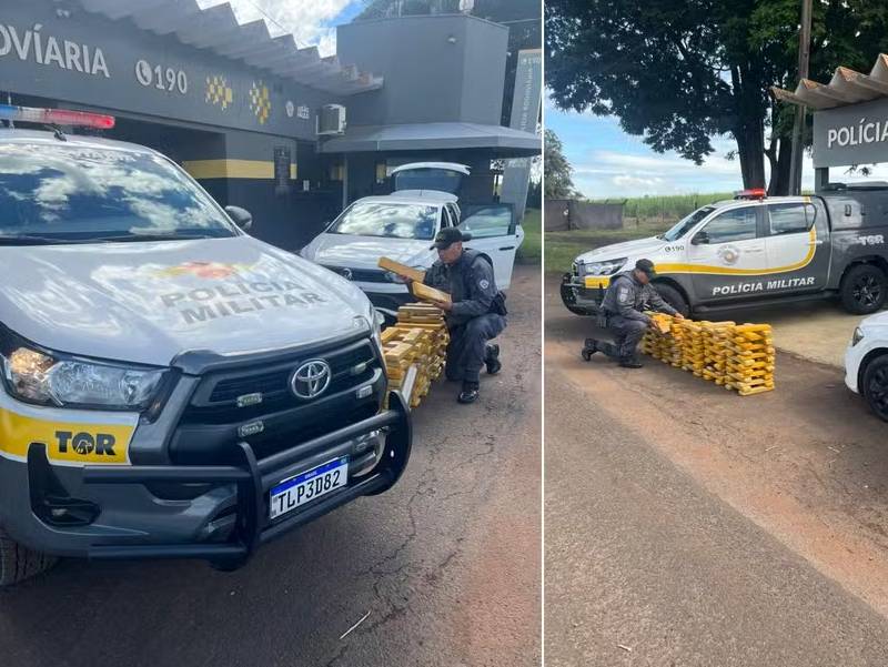 Casal é preso com mais de 130 quilos de maconha na SP-225 em Santa Cruz do Rio Pardo