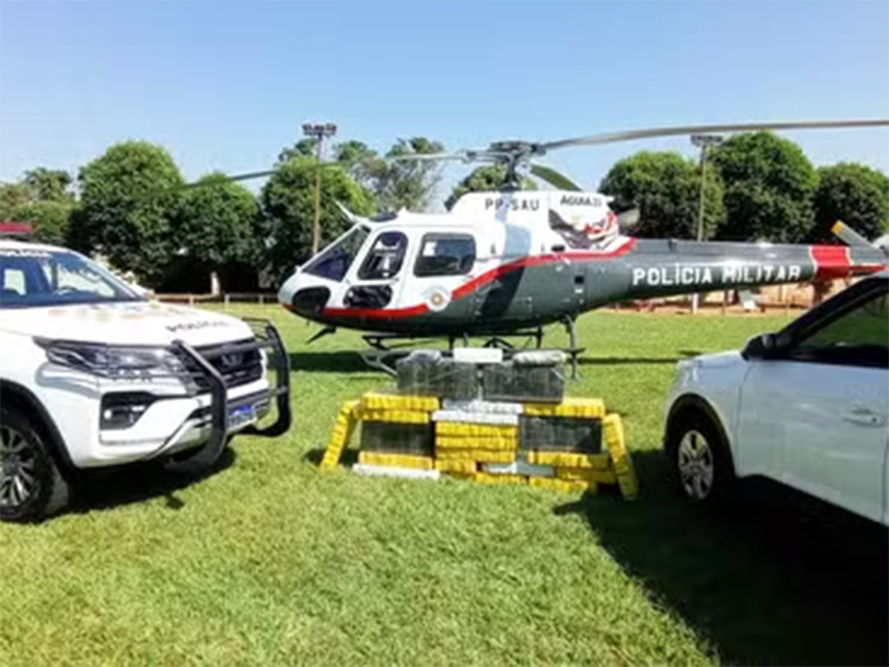 Após ser localizado pelo Águia da PM, motorista é preso com mais de 400 tijolos de maconha em Pongaí